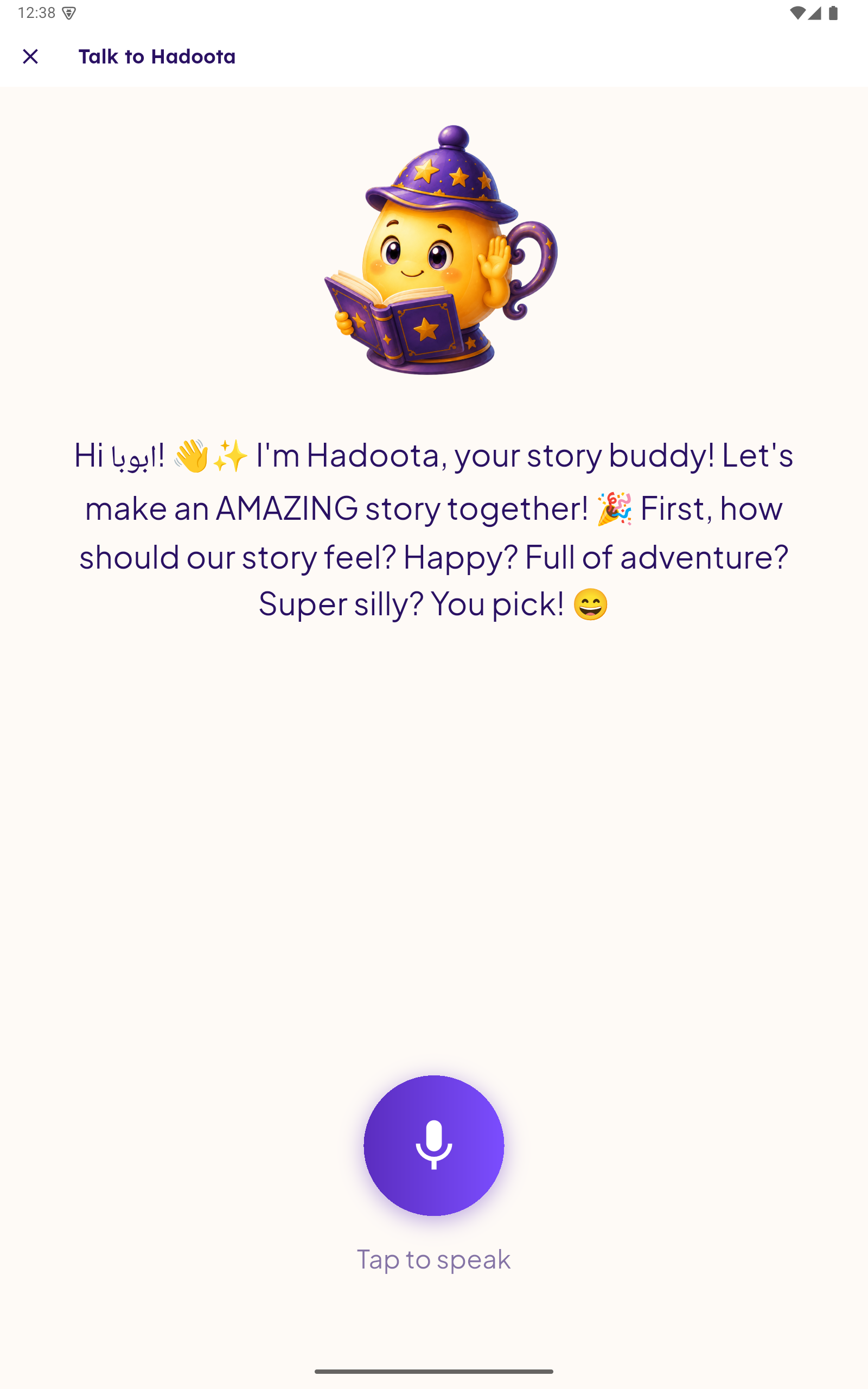 Talking to Hadoota with voice